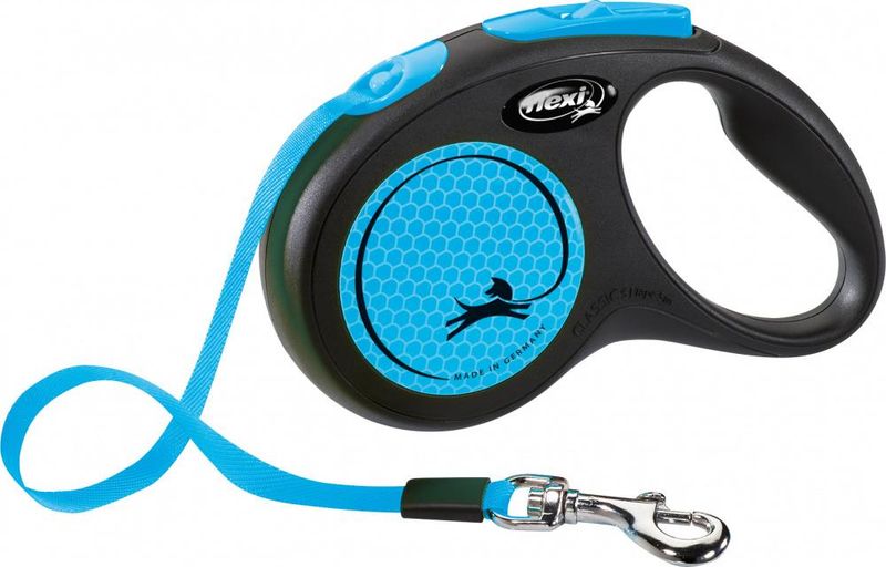FLEXI CLASSIC NEW NEON TAPE S 5M SORT/NEON BLÅ MAX 15KG