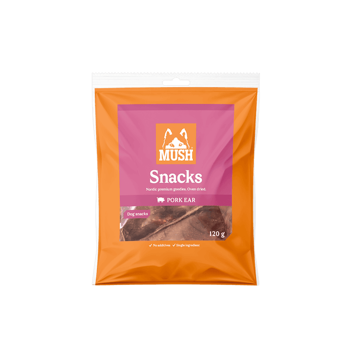 Hovedbilde MUSH SNACKS GRISEØRER 120G