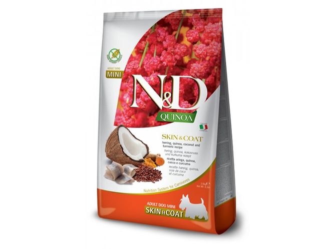 Hovedbilde FARMINA N&D QUINOA SKIN & COAT HERRING ADULT MINI ...