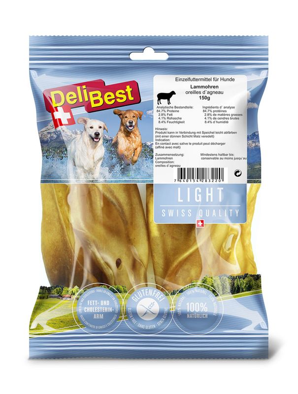 Delibest Light Lammeører 150gr