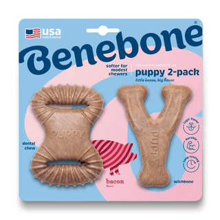 Benebone Puppy 2-pakning - Wishbone Baconsmak